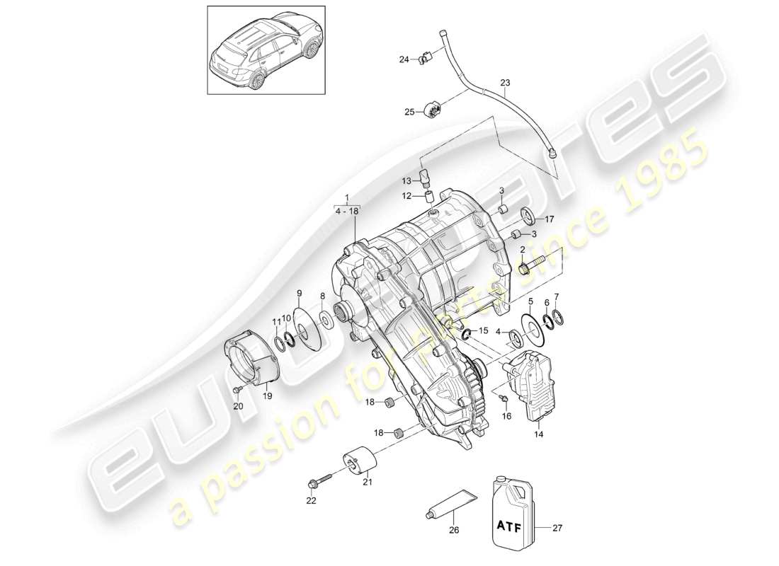 a part diagram from the porsche 2013 (cayenne e2 92a) parts catalogue