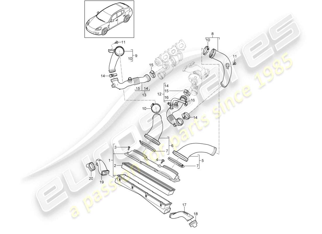a part diagram from the porsche panamera parts catalogue