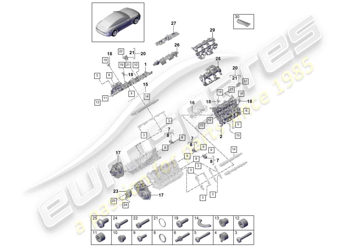 a part diagram from the porsche panamera parts catalogue