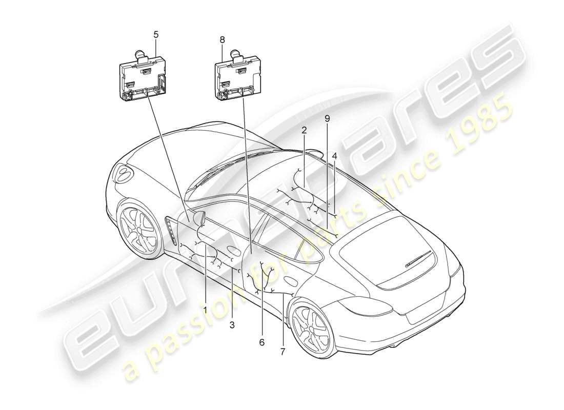 a part diagram from the porsche panamera parts catalogue