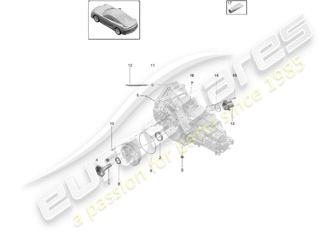 a part diagram from the porsche 2016 (981 cayman gt4) parts catalogue