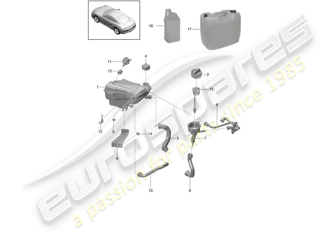 a part diagram from the porsche cayman parts catalogue
