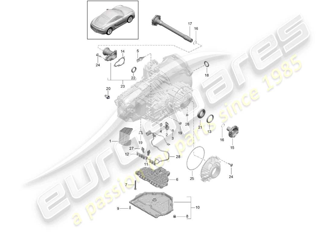 a part diagram from the porsche cayman parts catalogue