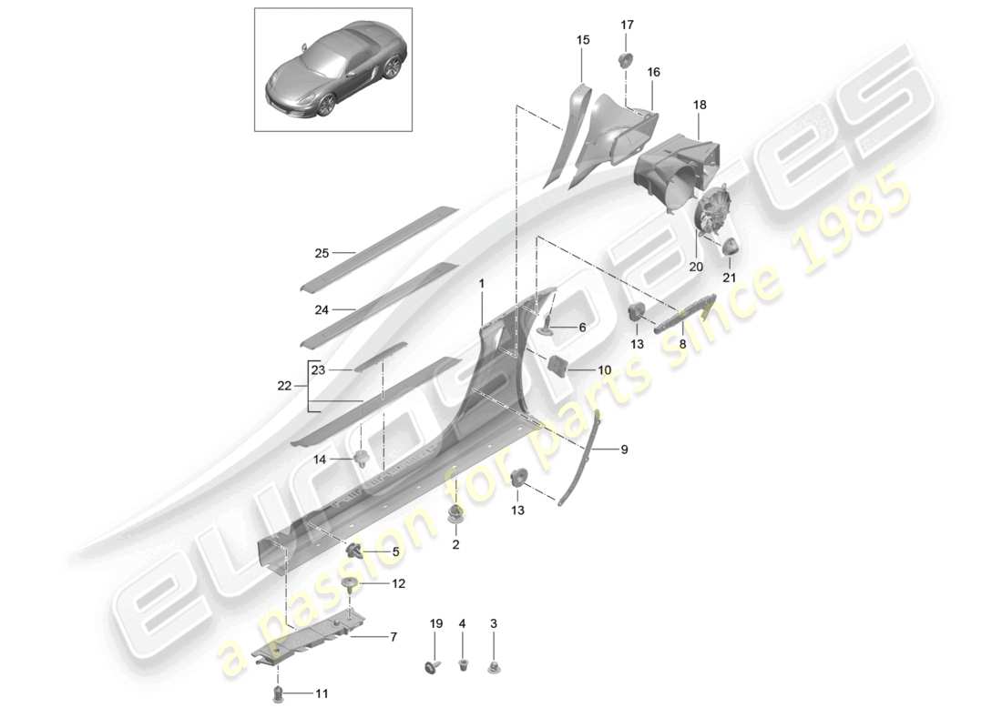 a part diagram from the porsche boxster parts catalogue