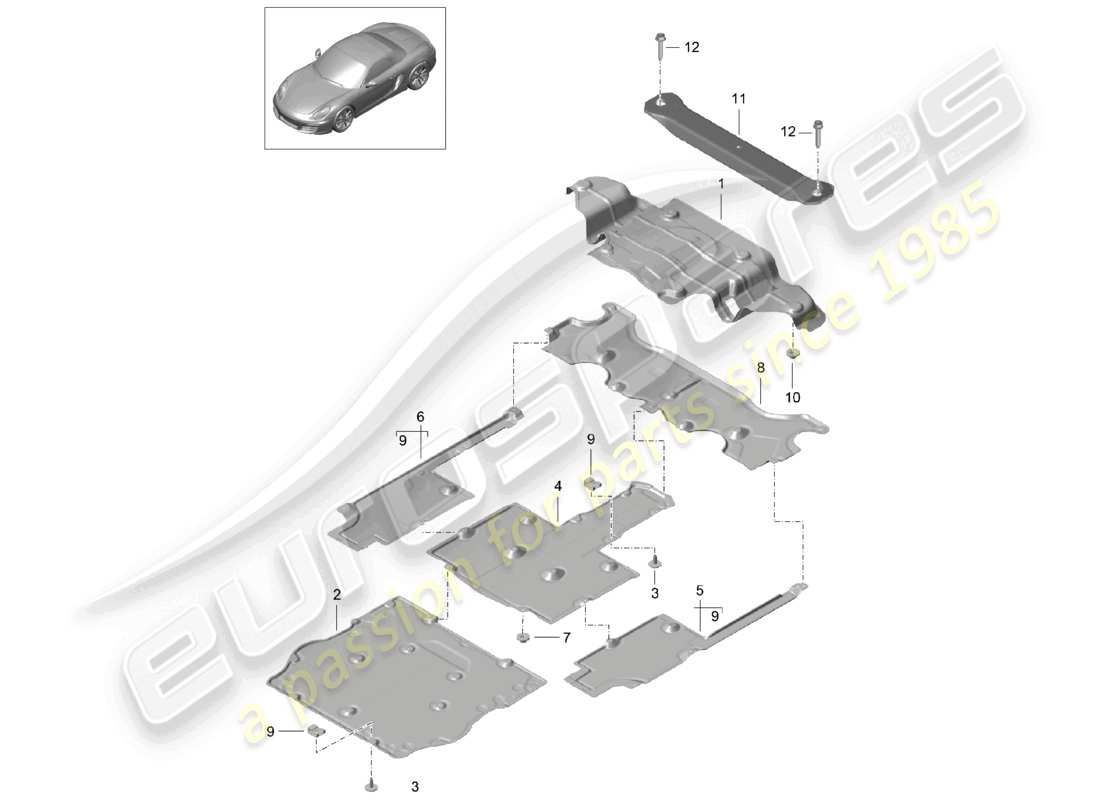 a part diagram from the porsche 2015 (981 boxster) parts catalogue