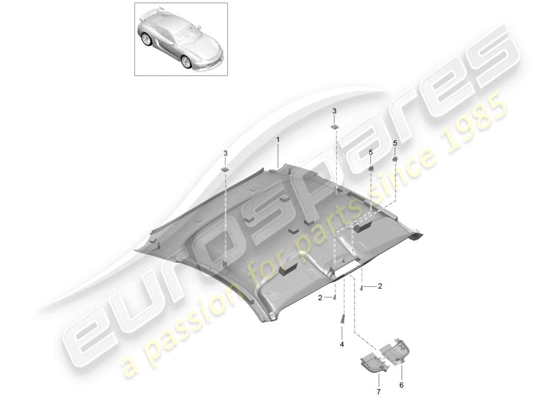 a part diagram from the porsche 2016 (981 cayman gt4) parts catalogue