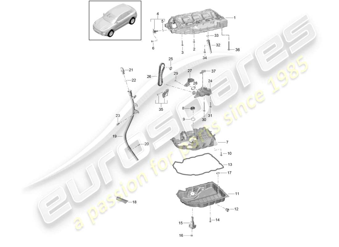 a part diagram from the porsche 2017 (macan) parts catalogue