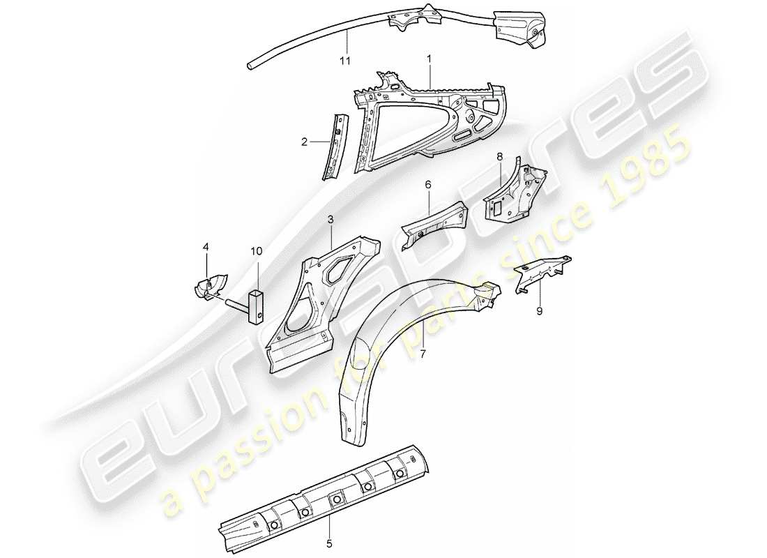 a part diagram from the porsche 2002 (996 gt3) parts catalogue