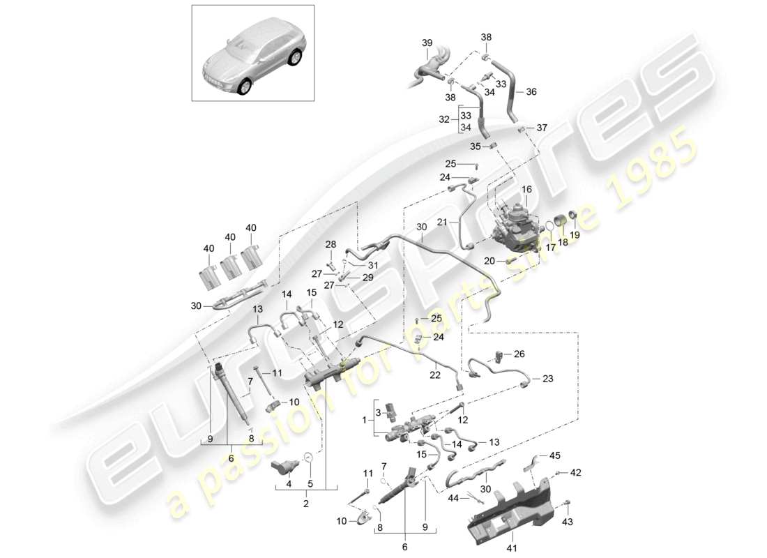 a part diagram from the porsche 2017 (macan) parts catalogue