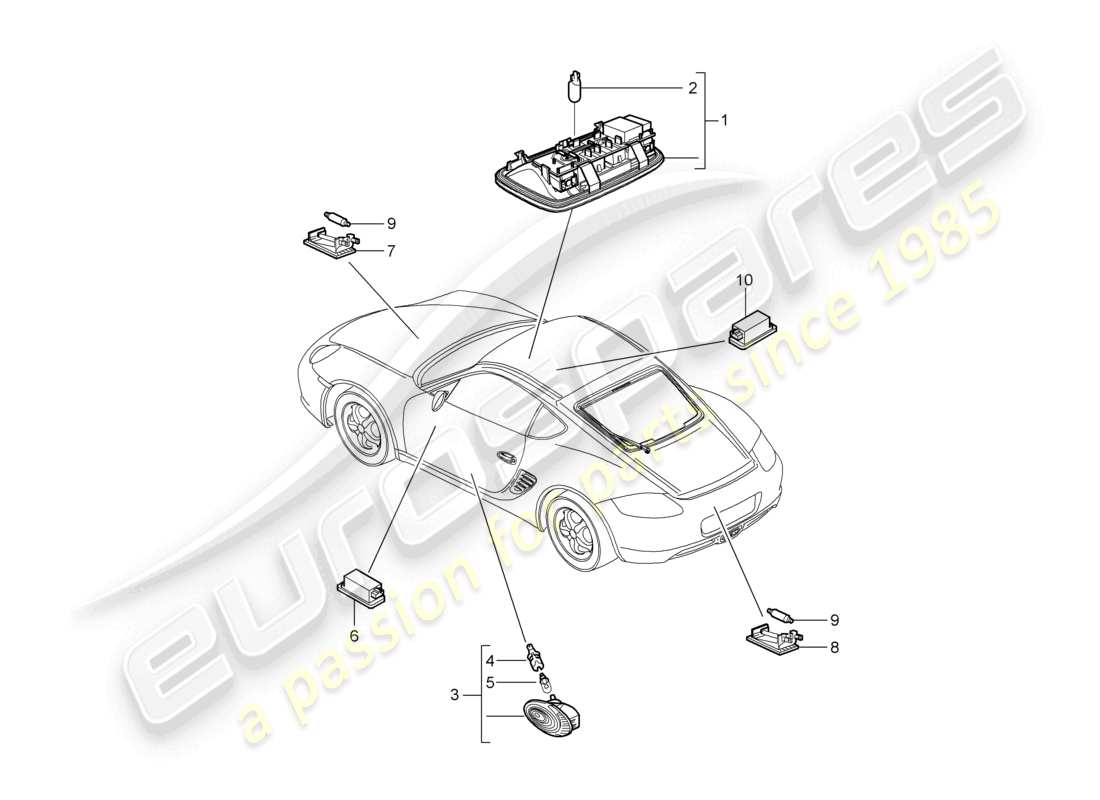 a part diagram from the porsche cayman parts catalogue