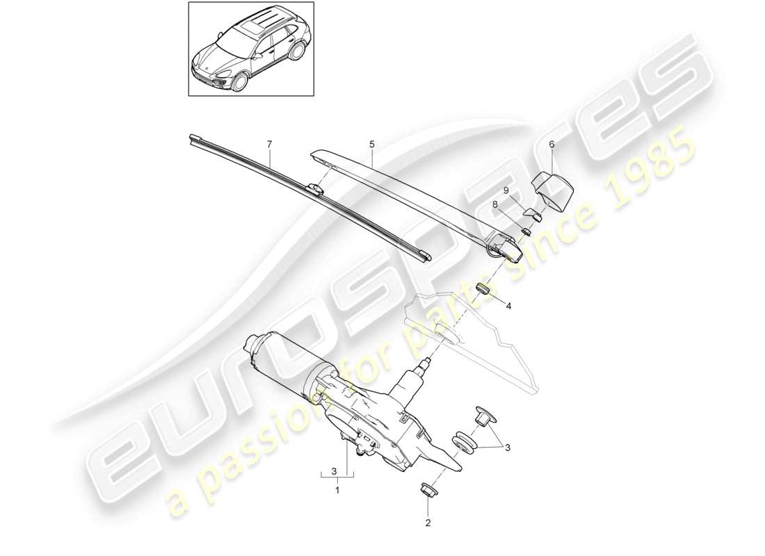 a part diagram from the porsche 2014 (cayenne e2 92a) parts catalogue