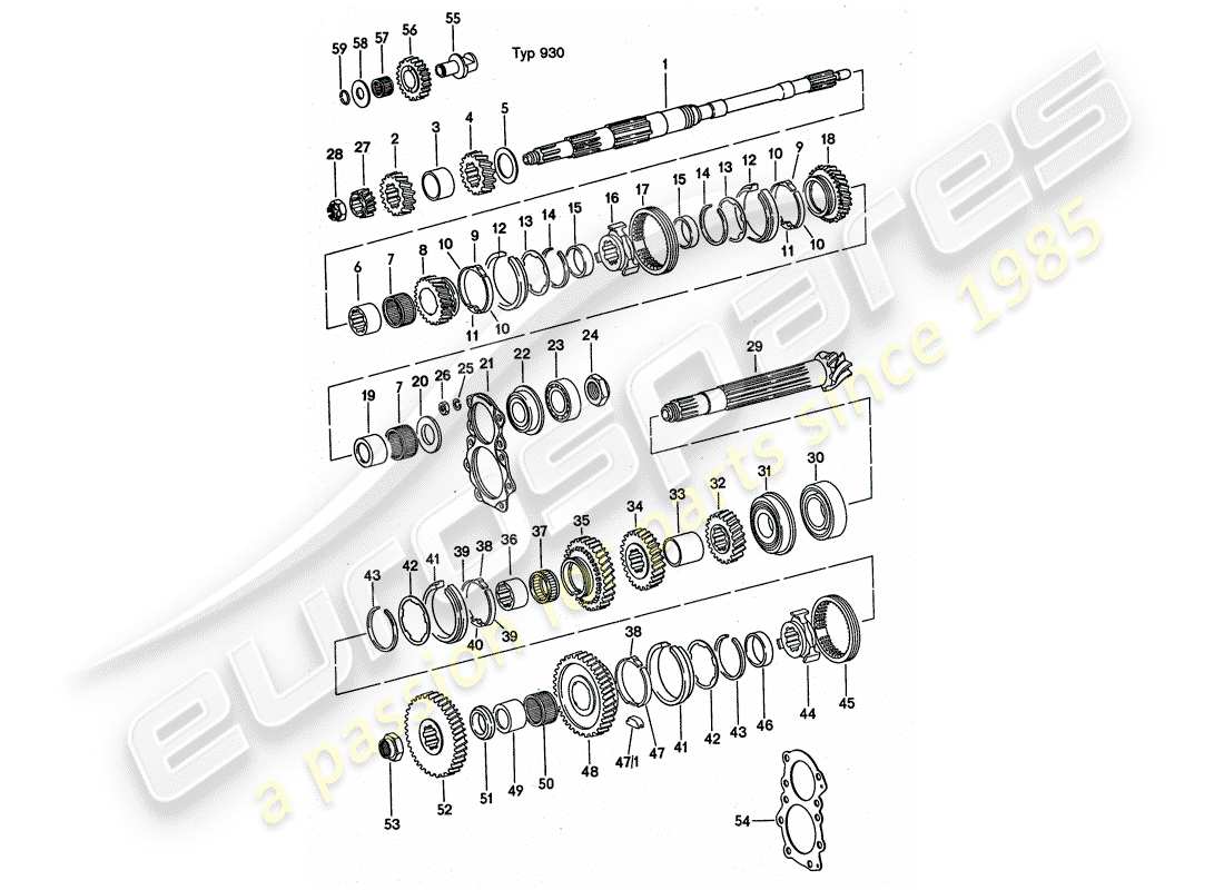 a part diagram from the porsche 1976 (911 turbo) parts catalogue