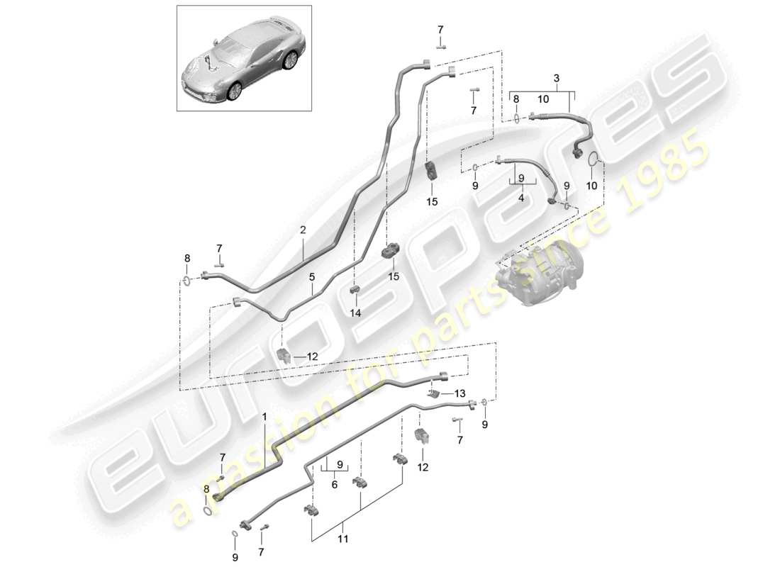 a part diagram from the porsche 991 parts catalogue