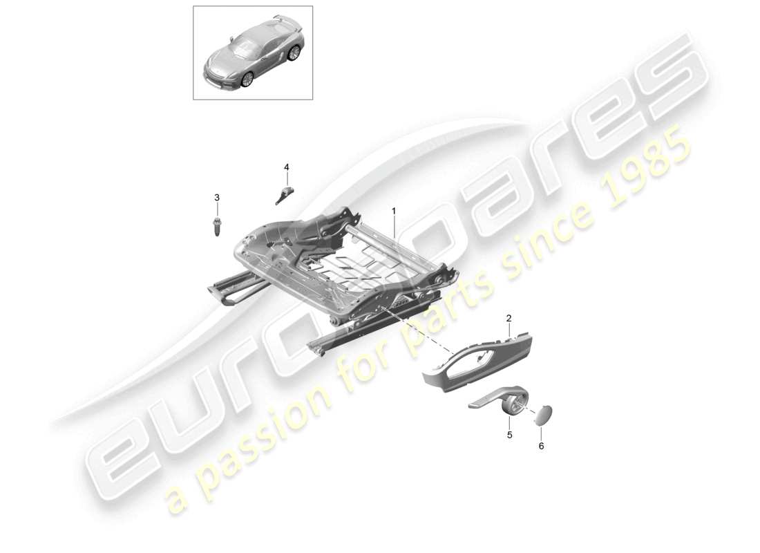 a part diagram from the porsche 2016 (981 cayman gt4) parts catalogue
