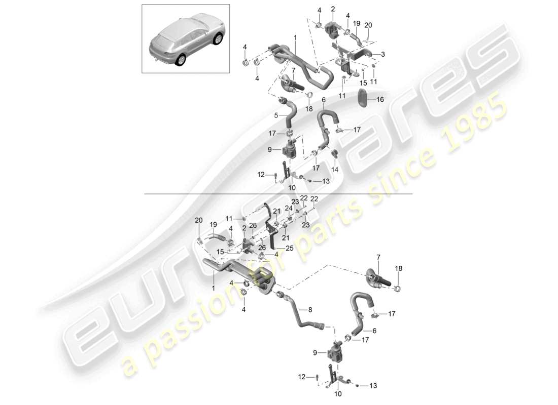 a part diagram from the porsche macan parts catalogue