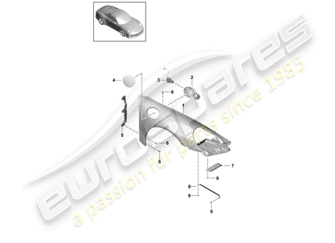 a part diagram from the porsche 991 parts catalogue