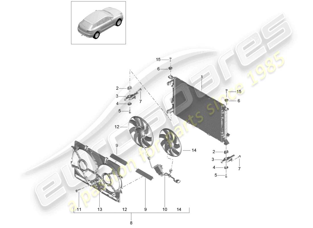 a part diagram from the porsche 2014 (macan) parts catalogue