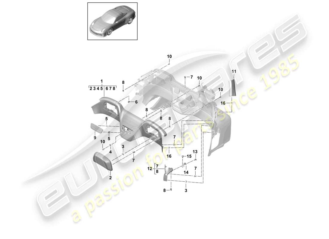 a part diagram from the porsche 991 parts catalogue