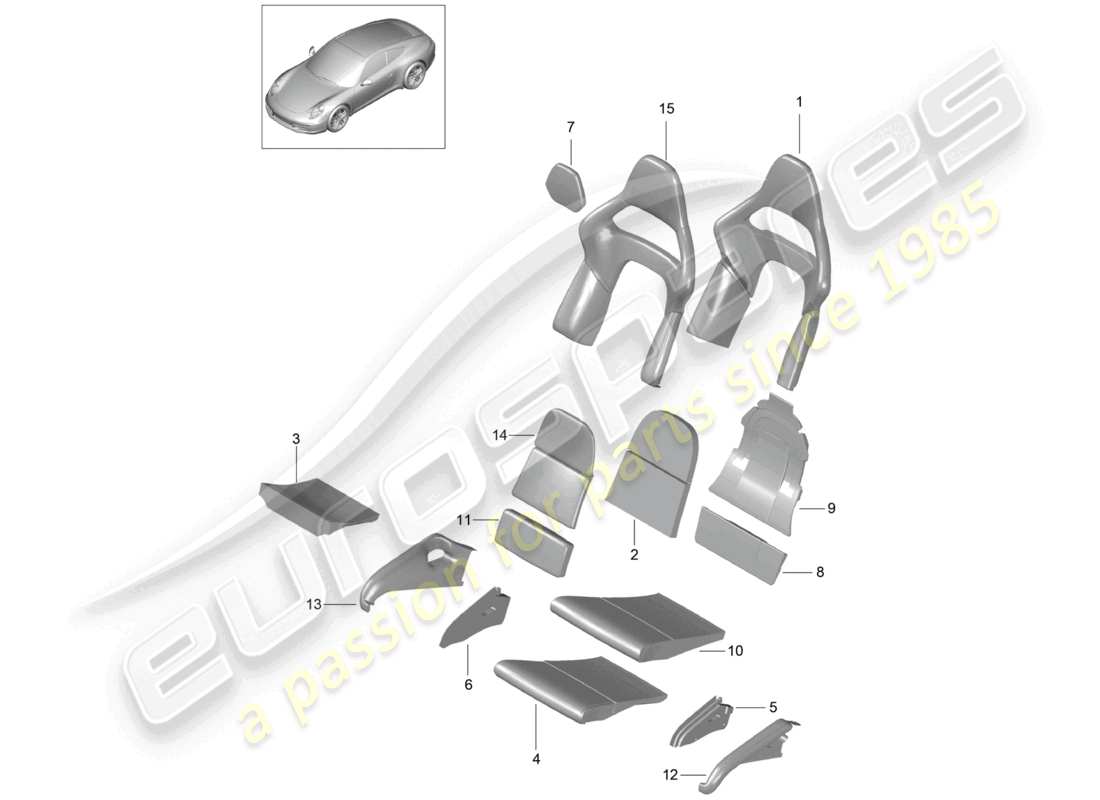 VIEW PARTS DIAGRAMS FROM THE PORSCHE 991 PARTS CATALOGUE a part diagram from the porsche 991 parts catalogue