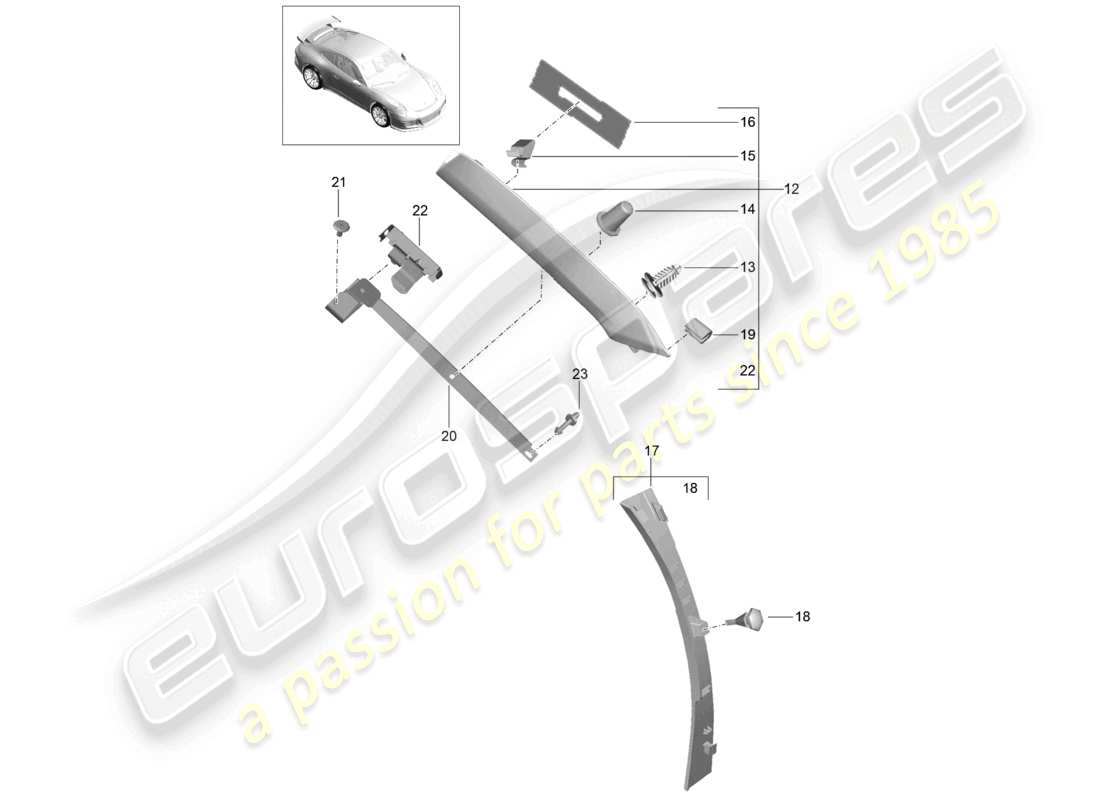 a part diagram from the porsche 991 parts catalogue