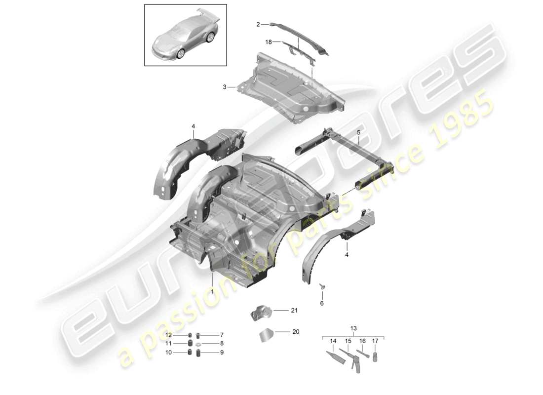 a part diagram from the porsche 991 parts catalogue