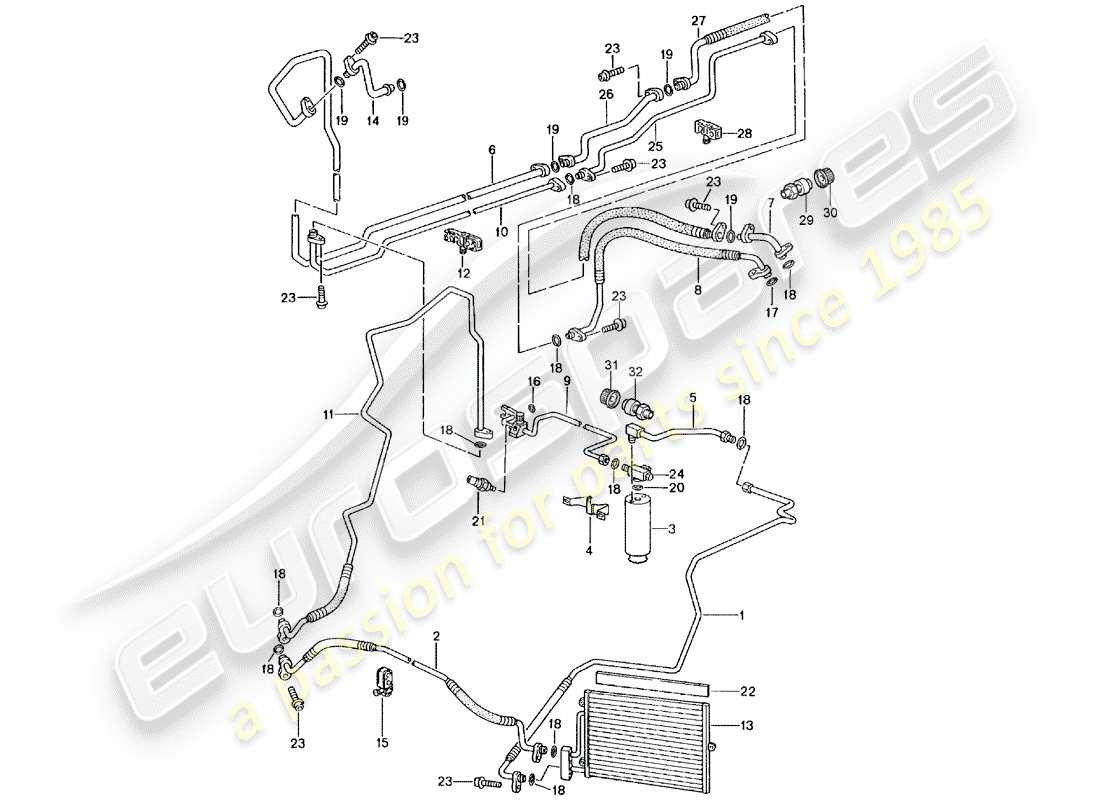 a part diagram from the porsche 2000 (996) parts catalogue