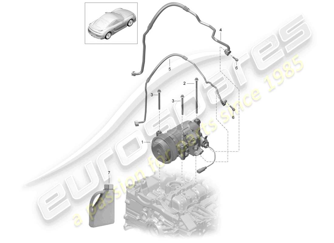 a part diagram from the porsche 2016 (981 cayman gt4) parts catalogue