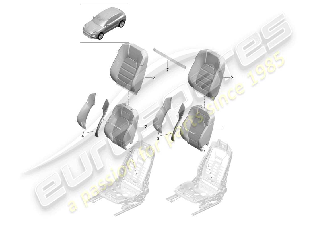 a part diagram from the porsche 2019 (macan) parts catalogue