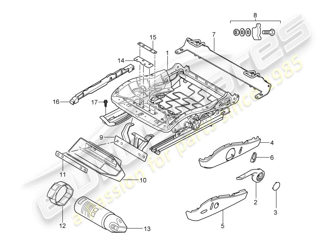 a part diagram from the porsche 2007 (987 boxster) parts catalogue