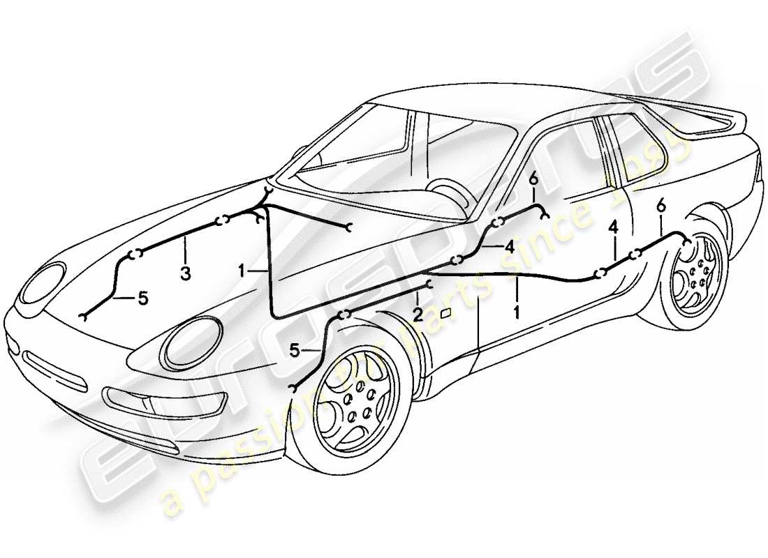 a part diagram from the porsche 968 parts catalogue