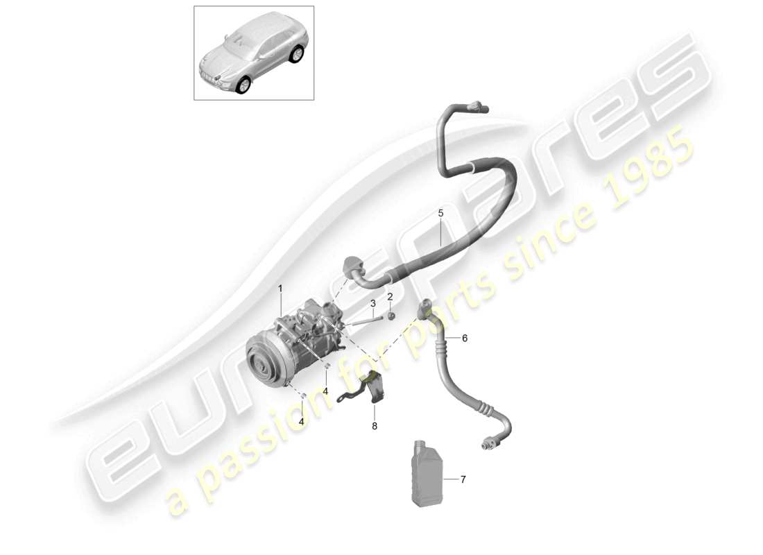 a part diagram from the porsche 2016 (macan) parts catalogue