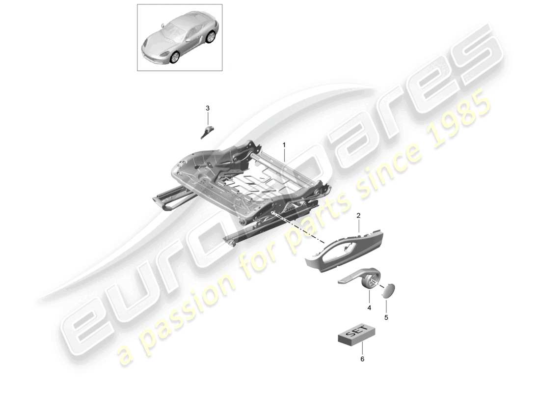 a part diagram from the porsche 2020 (718 cayman) parts catalogue