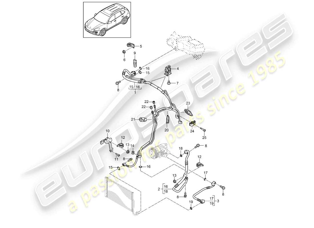 a part diagram from the porsche 2013 (cayenne e2 92a) parts catalogue