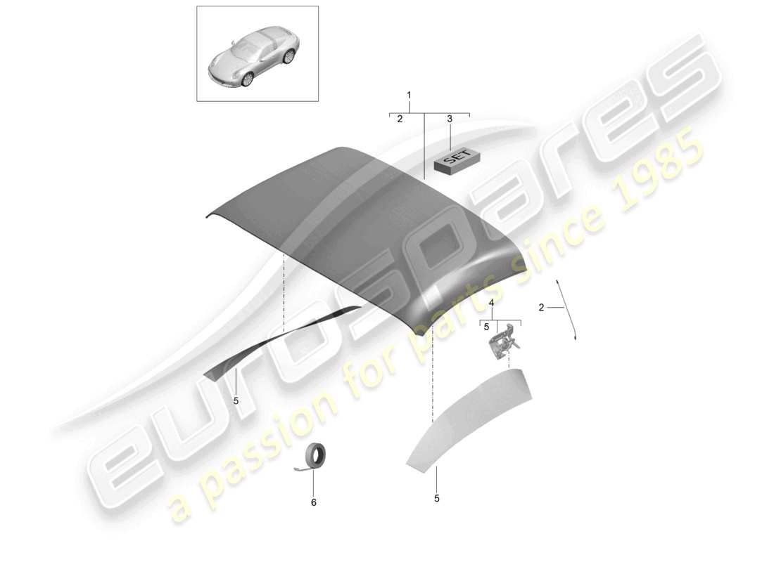 a part diagram from the porsche 991 parts catalogue