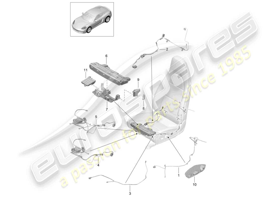a part diagram from the porsche 2017 (718 cayman) parts catalogue