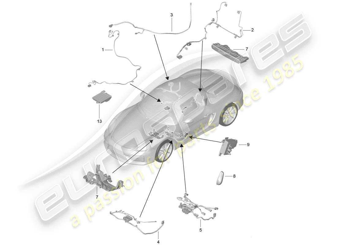 a part diagram from the porsche 2016 (981 boxster spyder) parts catalogue