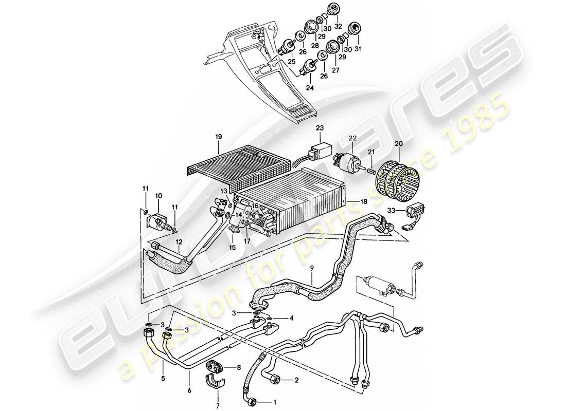 a part diagram from the porsche 928 parts catalogue