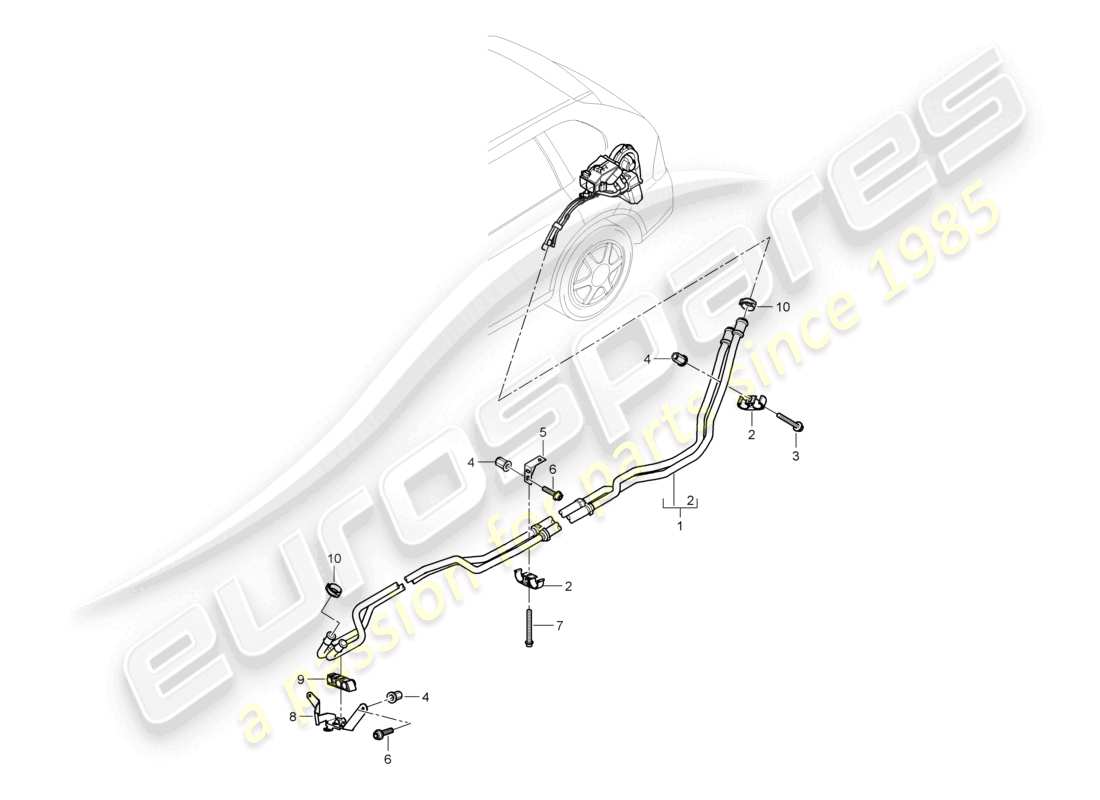 a part diagram from the porsche 2005 (cayenne e1 9pa) parts catalogue
