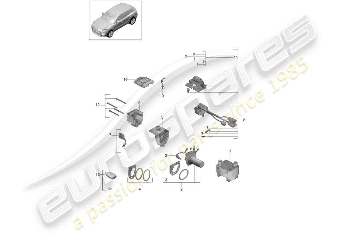 a part diagram from the porsche macan parts catalogue