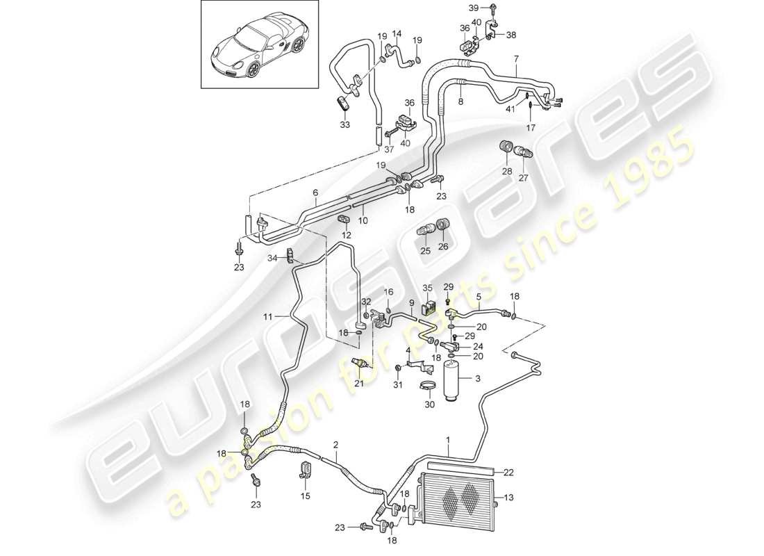 a part diagram from the porsche 2011 (987 boxster) parts catalogue