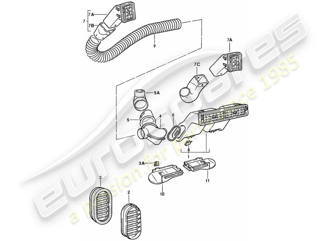 a part diagram from the porsche 924 parts catalogue