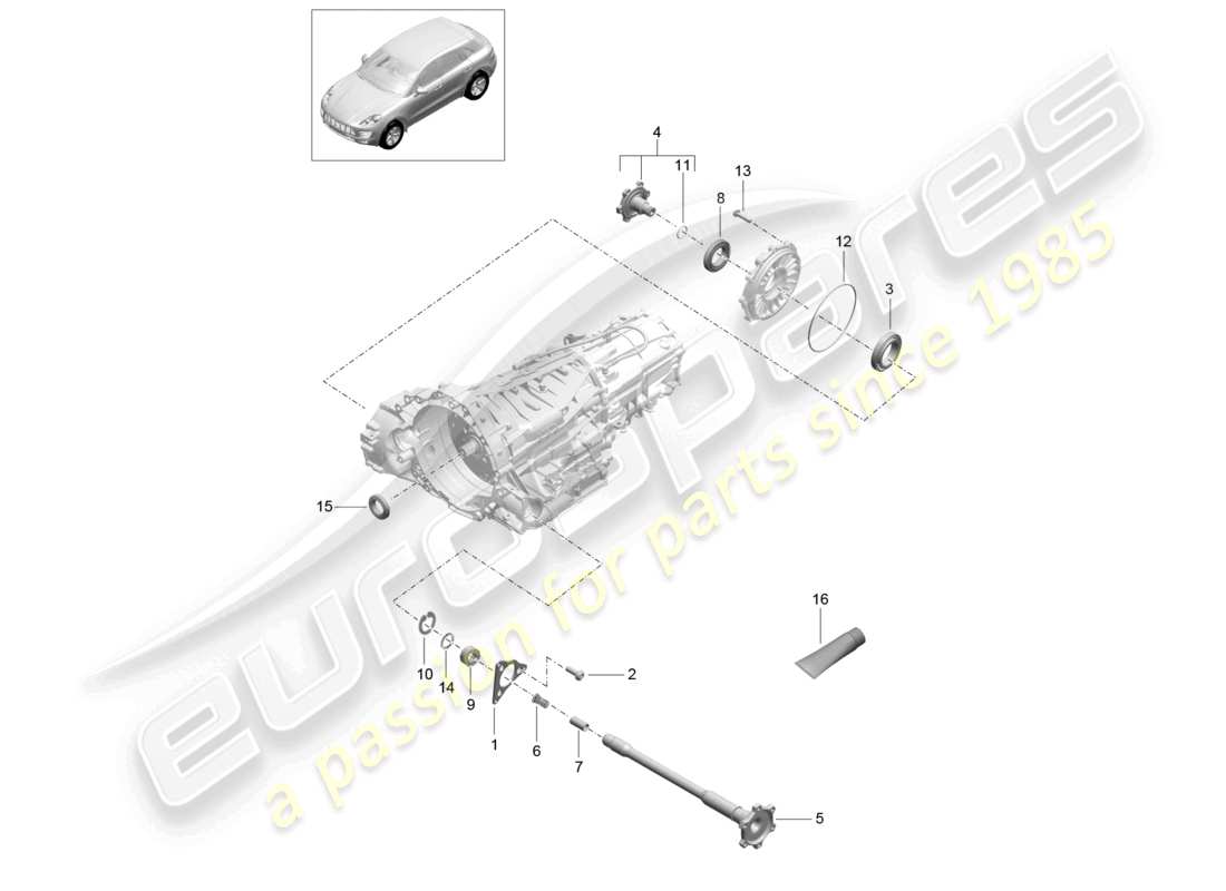 a part diagram from the porsche 2016 (macan) parts catalogue