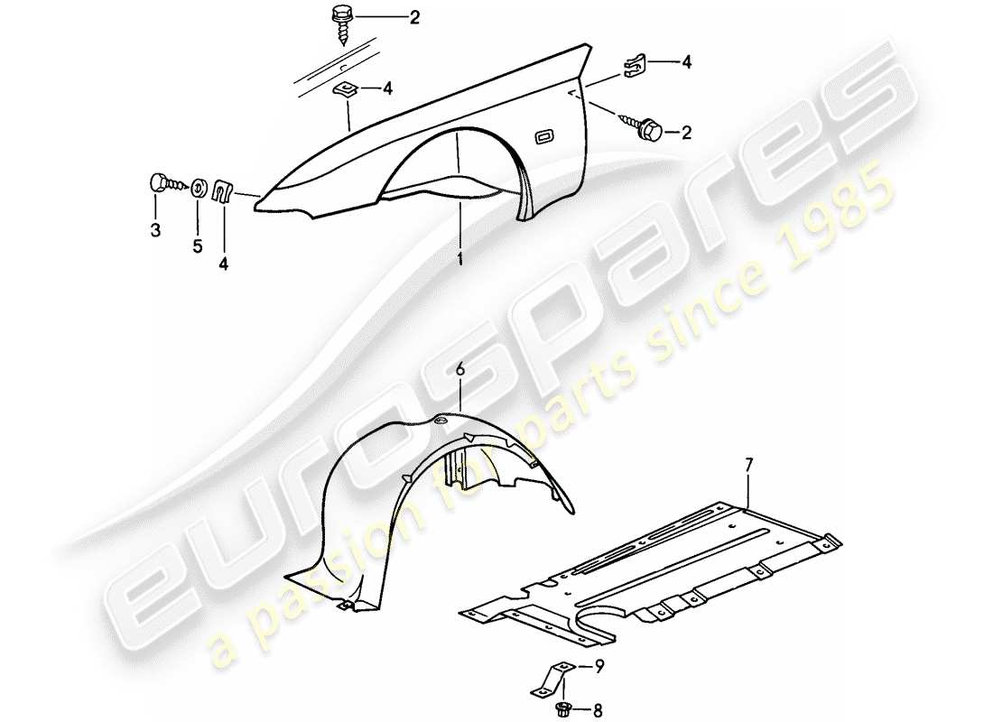 a part diagram from the porsche 944 parts catalogue