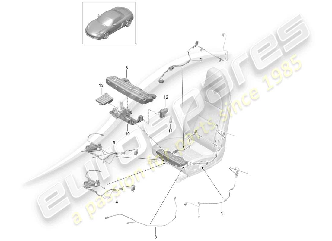 a part diagram from the porsche 2014 (981 boxster) parts catalogue