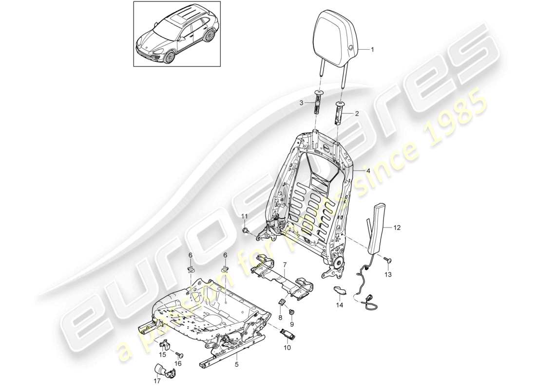 a part diagram from the porsche 2015 (cayenne e2 92a) parts catalogue