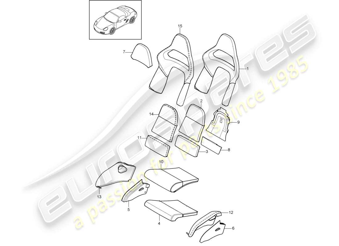 a part diagram from the porsche 2012 (987 boxster) parts catalogue