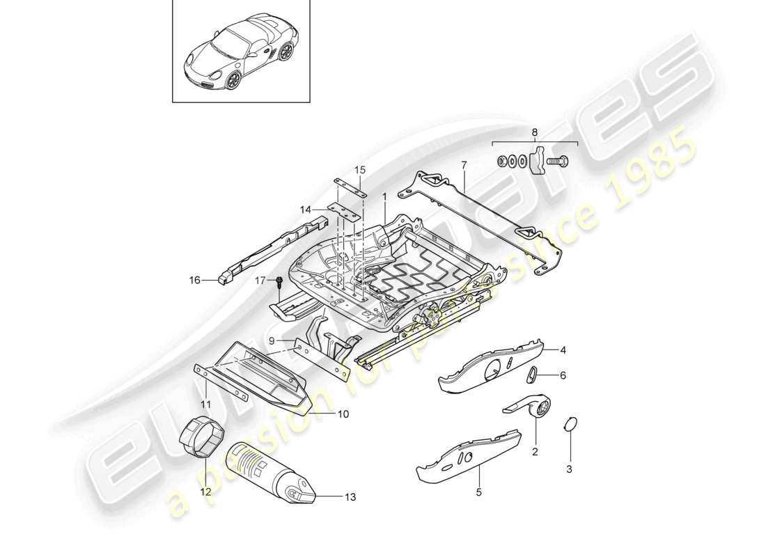 a part diagram from the porsche 2011 (987 boxster) parts catalogue