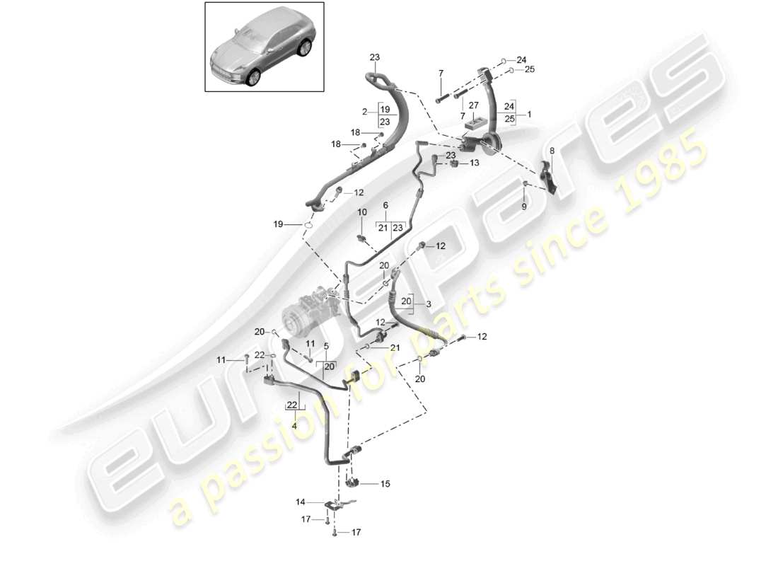 a part diagram from the porsche macan parts catalogue