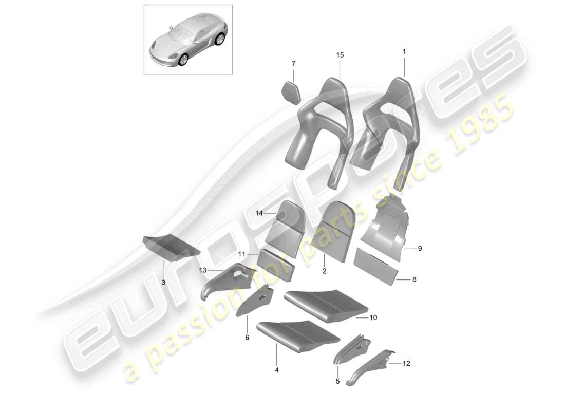 a part diagram from the porsche cayman parts catalogue