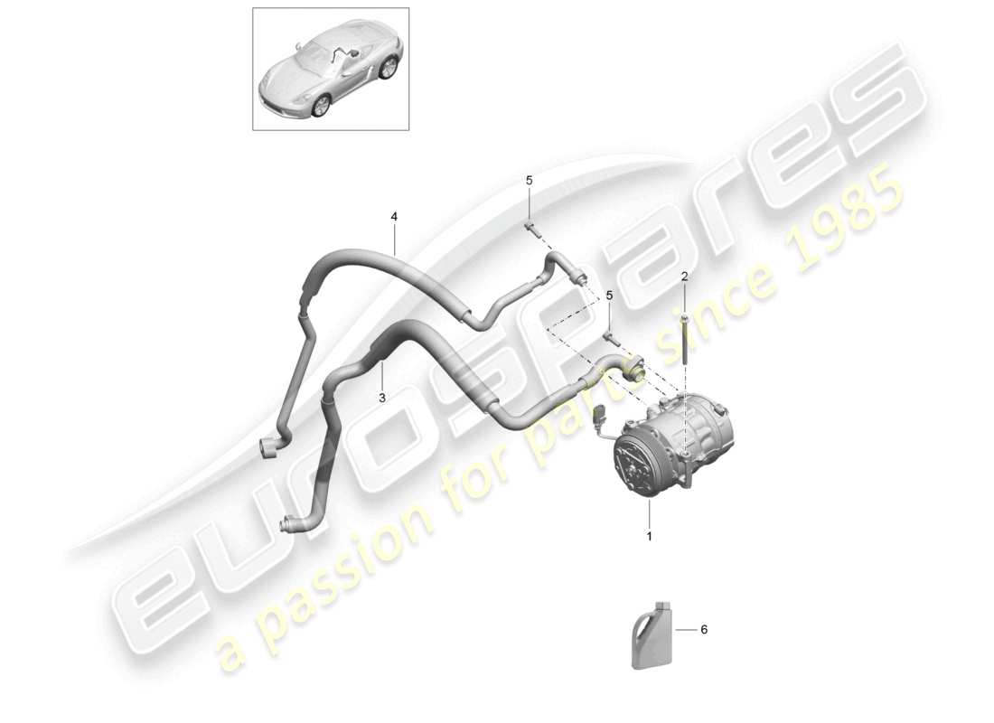 a part diagram from the porsche 2017 (718 cayman) parts catalogue